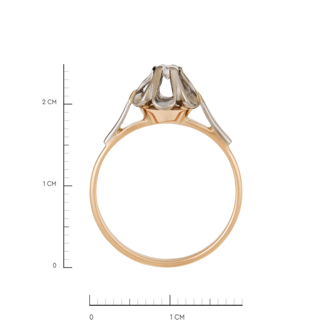 Кольцо из золота 583 пробы c бриллиантом, Л 3706 3496 за 38000
