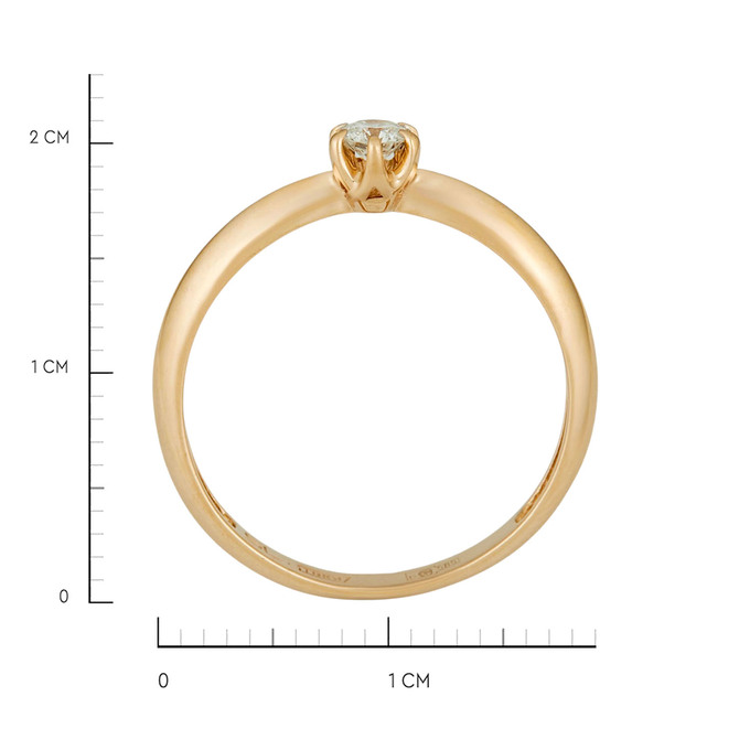 Кольцо из золота 585 пробы c бриллиантом, Л 4508 4515 за 19900