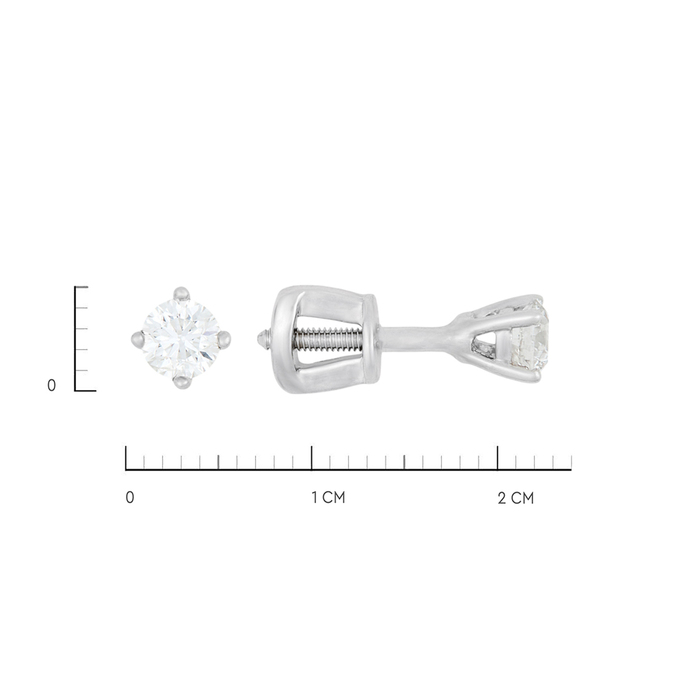 Серьга из золота 585 пробы c бриллиантом