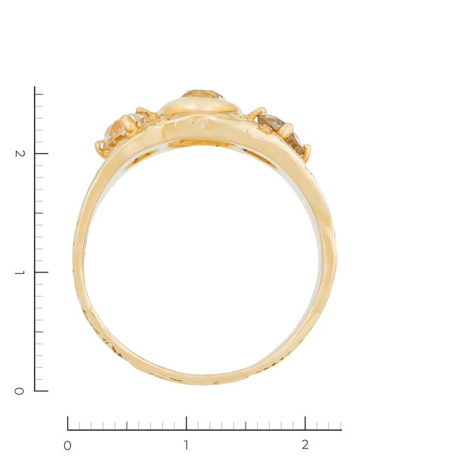 Кольцо из желтого золота 585 пробы c 3 бриллиантами, Л 5703 0960 за 233400