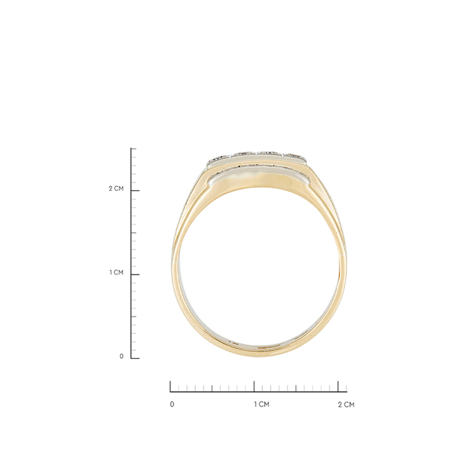 Кольцо из золота 585 пробы c 16 бриллиантами