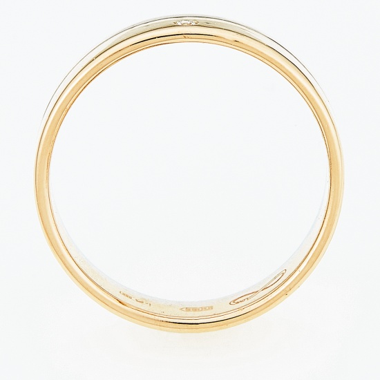 Кольцо из комбинированного золота 585 пробы c 1 бриллиантом, Л48063399 за 12950
