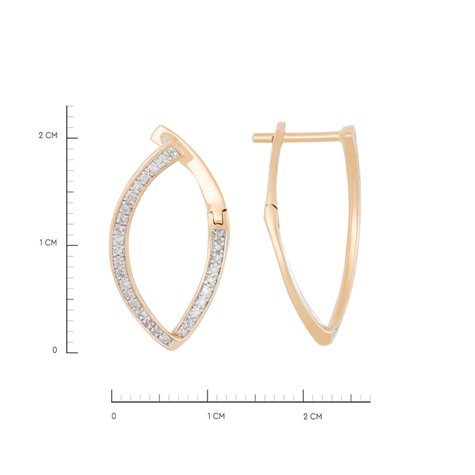 Серьги из золота 585 пробы c бриллиантами, Л 4708 7408 за 22000