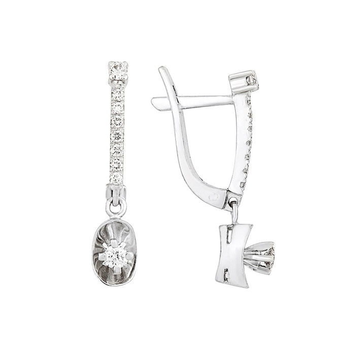 Серьги из золота 585 пробы с бриллиантами, Ц О007 3429 за 61600