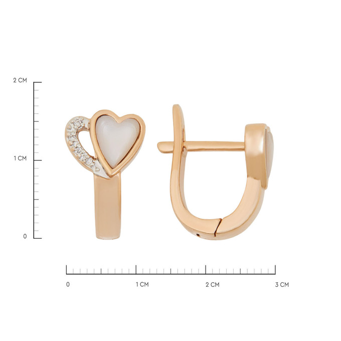 Серьги из золота 585 пробы c бриллиантами и перламутром, Ц О007 1972 за 50720