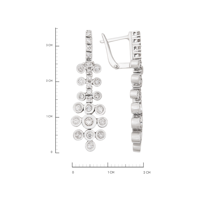 Серьги из золота 750 пробы c бриллиантами, Ц О007 2928 за 145000