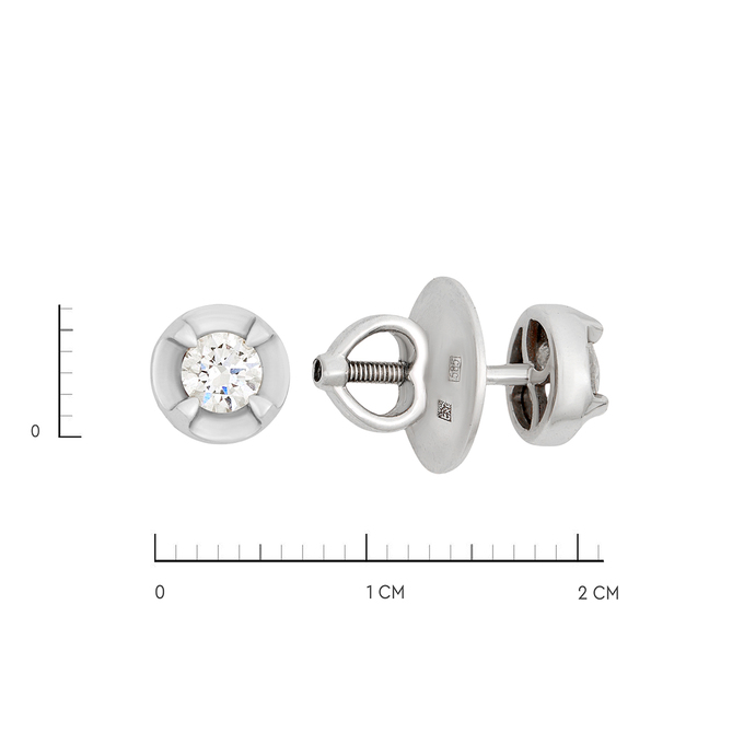 Пусеты из золота 585 пробы c бриллиантами, Ц О007 2255 за 102000