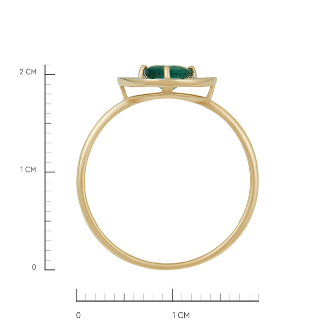 Кольцо из золота 585 пробы c изумрудом и бриллиантами, Л 6002 5465 за 30300