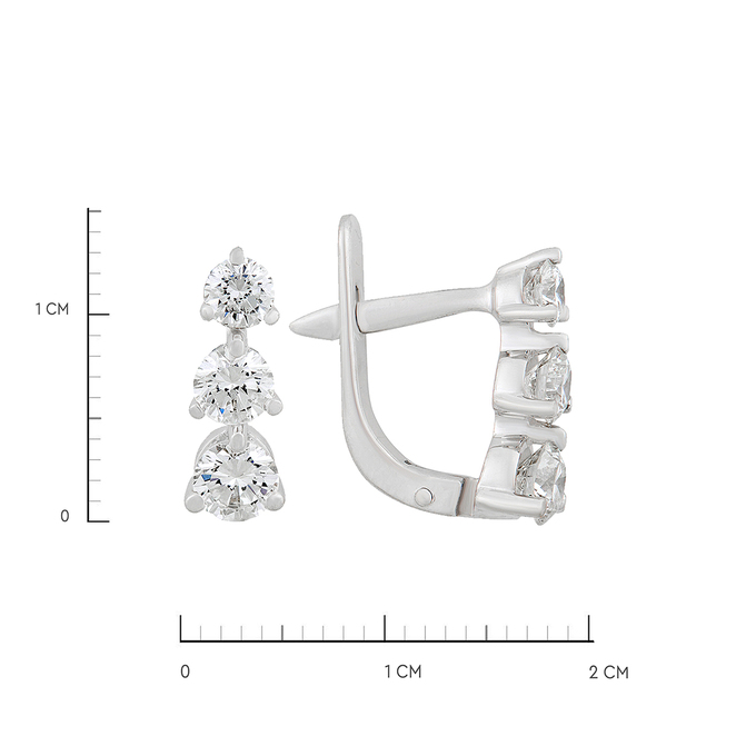 Серьги из золота 750 пробы c бриллиантами