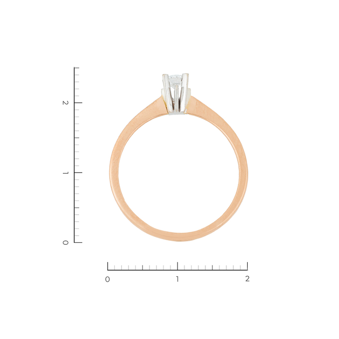 Кольцо из золота 585 пробы c 1 бриллиантом