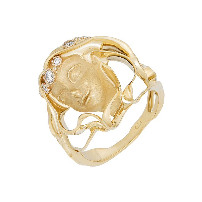 Кольцо из золота 750 пробы c бриллиантами