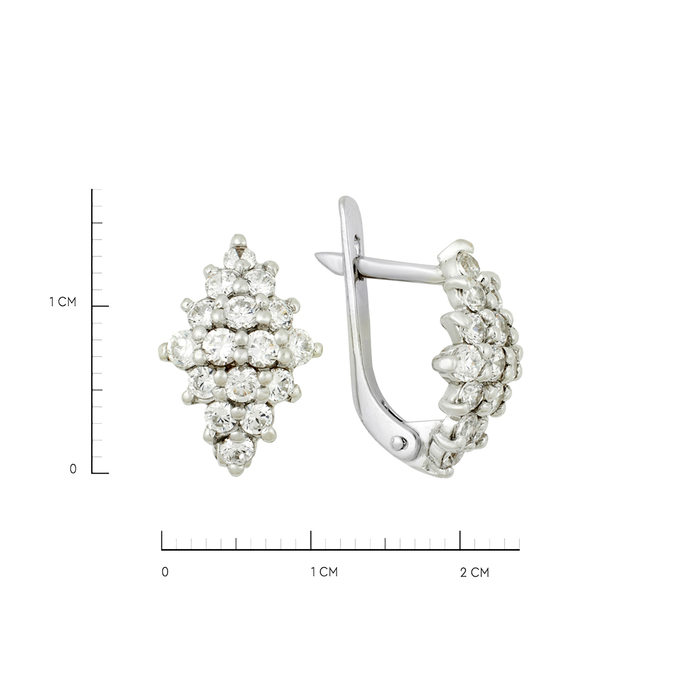 Серьги из золота 585 пробы c фианитами