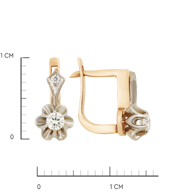 Серьги из золота 585 пробы c бриллиантами, Л 2908 5229 за 74500