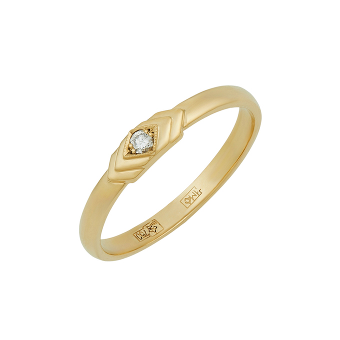 Кольцо из золота 750 пробы c бриллиантом