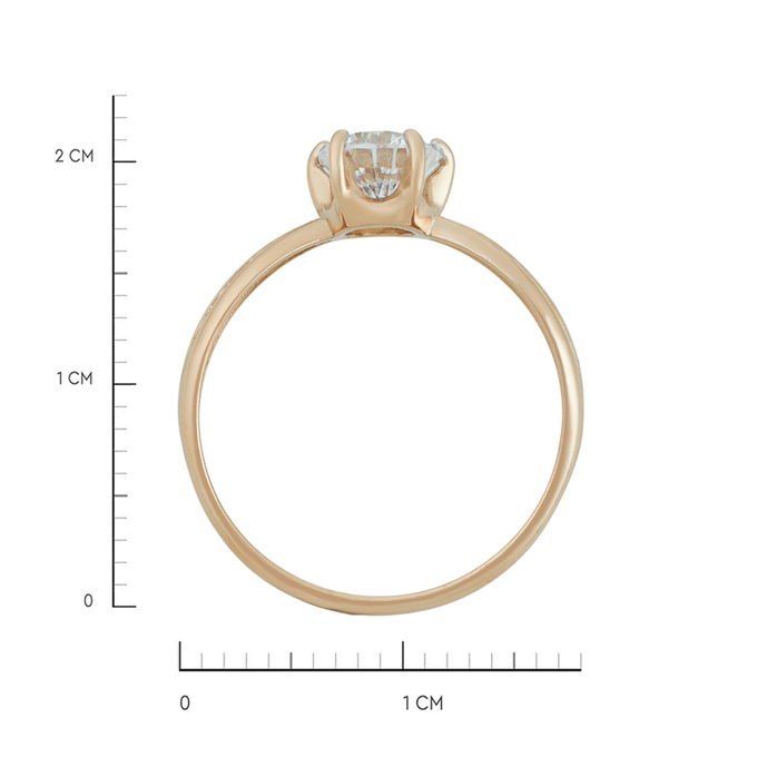 Кольцо из золота 585 пробы c фианитом, Л 1812 0141 за 15040