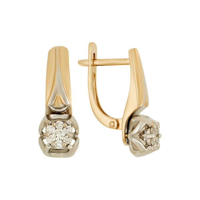 Серьги из золота 585 пробы c бриллиантами, Л 1908 8199 за 56640