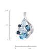 Подвеска из золота 585 пробы c топазами, топазом Лондон, сапфирами и бриллиантами