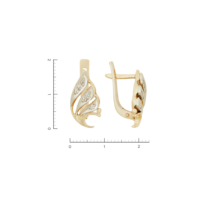 Серьги из золота 585 пробы c 12 бриллиантами, Л 5203 0659 за 39130