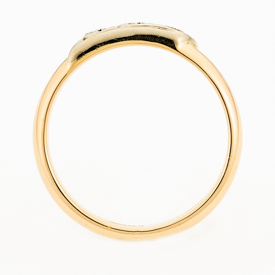 Кольцо из комбинированного золота 585 пробы c 3 бриллиантами, Л24137203 за 12105