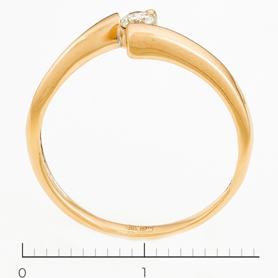 Кольцо из красного золота 585 пробы c 1 бриллиантом, Л12039185 за 10140