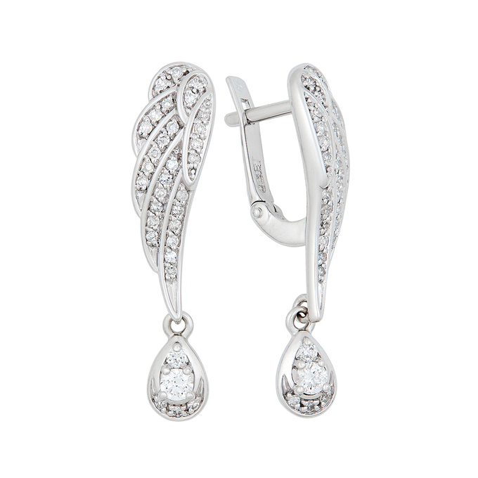 Серьги из золота 585 пробы c бриллиантами