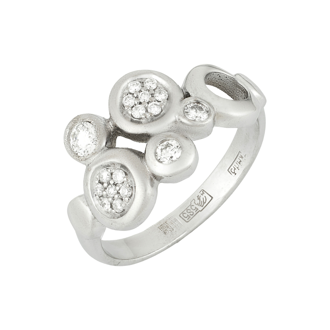 Кольцо из золота 585 пробы c бриллиантами