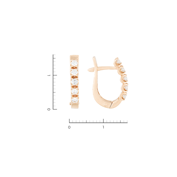 Серьги из золота 585 пробы c 10 бриллиантами