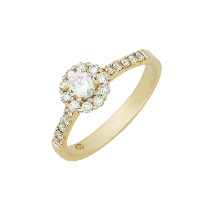 Кольцо из золота 750 пробы c бриллиантами