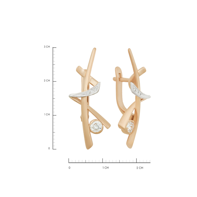 Серьги из золота 585 пробы c бриллиантами, Ц О007 0698 за 73980