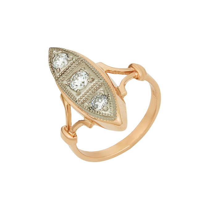 Кольцо из золота 583 пробы c бриллиантами