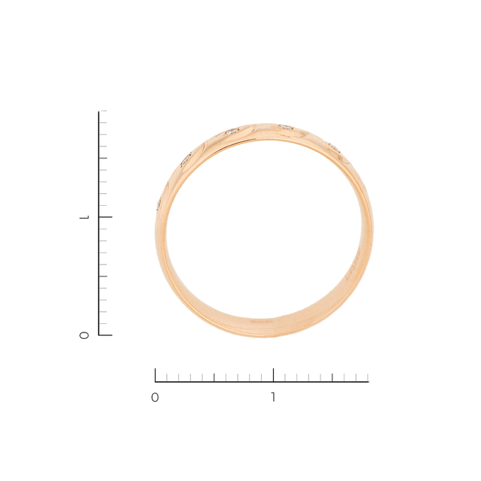 Кольцо из красного золота 585 пробы c 5 бриллиантами, Л 3506 3951 за 20400