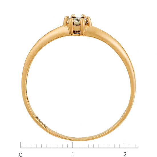 Кольцо из комбинированного золота 585 пробы c 1 бриллиантом, Л48056856 за 8100