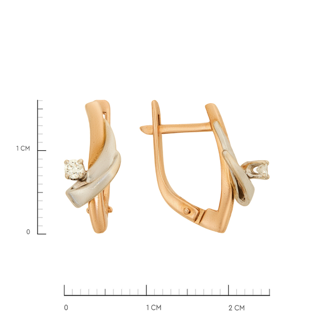 Серьги из золота 585 пробы c бриллиантами, Ц О007 1129 за 46400