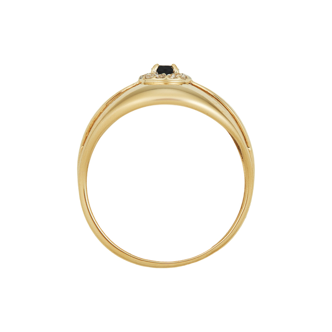 Кольцо из золота 585 пробы c синтетическим сапфиром и фианитами, Л 7601 5169 за 21200