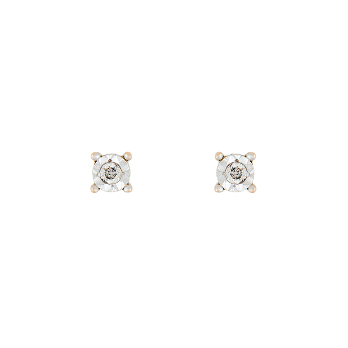 Серьги из золота 585 пробы c 2 бриллиантами