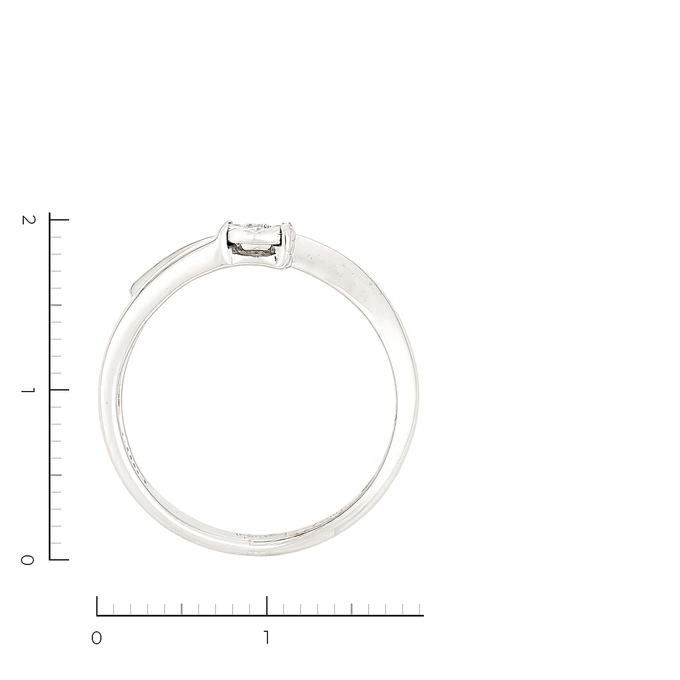 Кольцо из белого золота 585 пробы c 1 бриллиантом, Л 3910 6706 за 26320