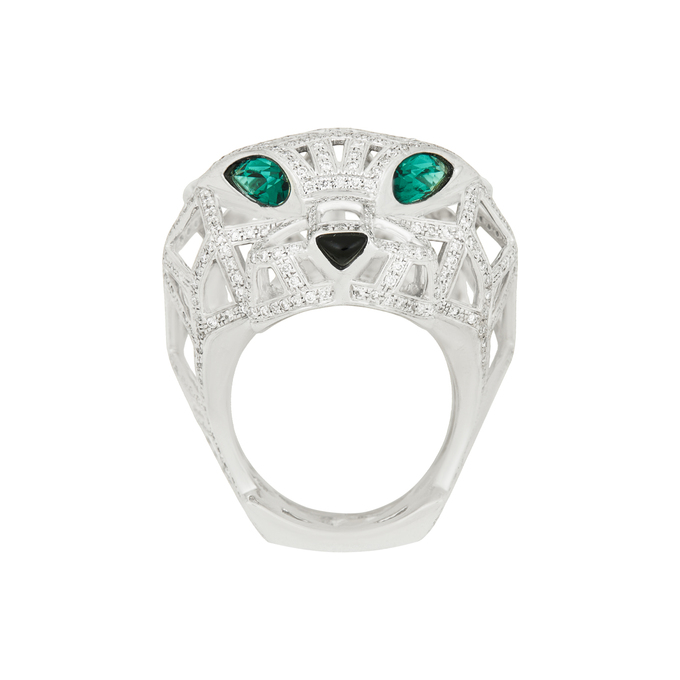 Кольцо из золота 750 пробы c бриллиантами, синтетическими камнями и ониксом, Л 2811 6123 за 385000