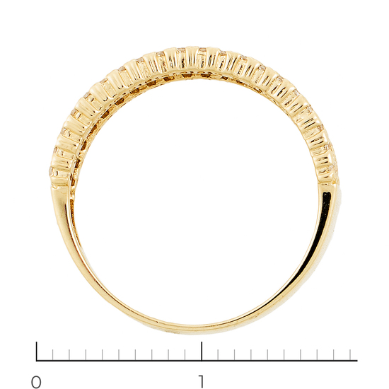 Кольцо из желтого золота 585 пробы c фианитами, Л76008665 за 7450