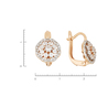 Серьги из золота 585 пробы c 66 фианитами