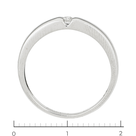 Кольцо из белого золота 585 пробы c 1 бриллиантом, Л04080552 за 10500