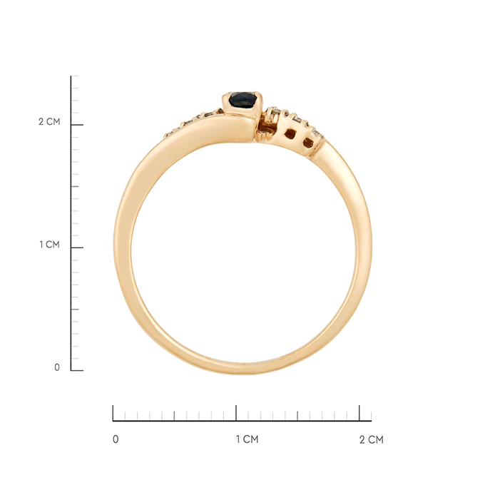 Кольцо из золота 585 пробы c сапфиром и бриллиантами, Л 4303 2107 за 23800