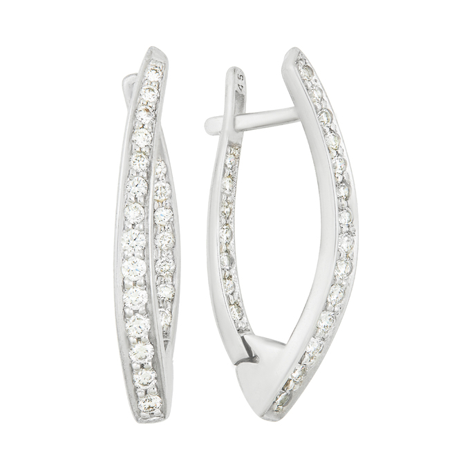 Серьги из золота 585 пробы c бриллиантами, Ц О007 1008 за 88320