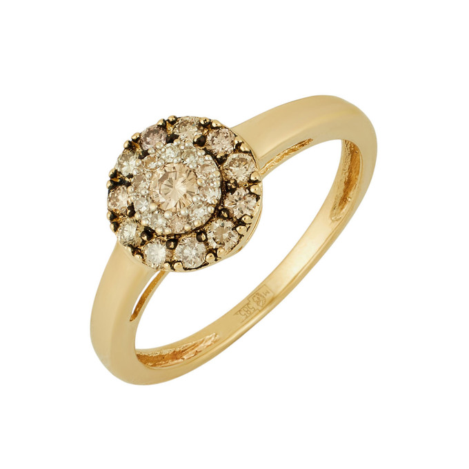 Кольцо из золота 585 пробы c бриллиантами