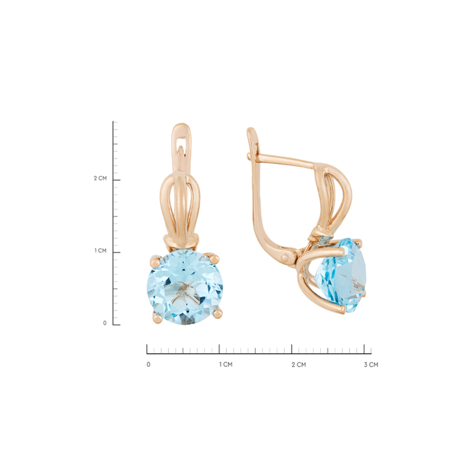 Серьги из золота 585 пробы c топазами, Л 2810 9662 за 62560