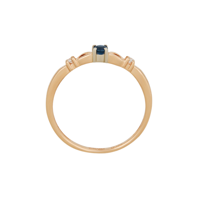 Кольцо из золота 585 пробы c сапфиром и бриллиантами, Л 2811 3667 за 21520