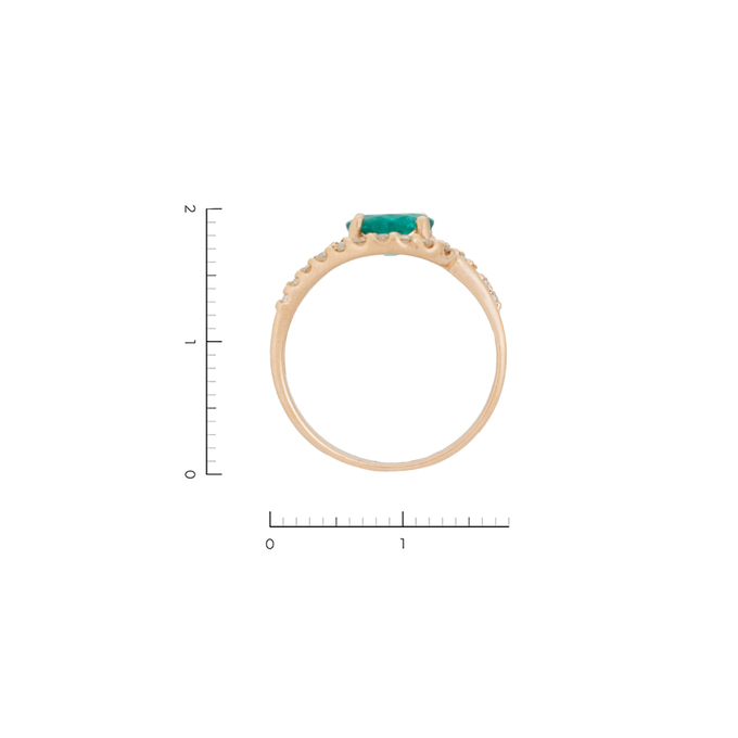 Кольцо из золота 585 пробы c 22 бриллиантами и 1 изумрудом, Л 0910 7952 за 48720