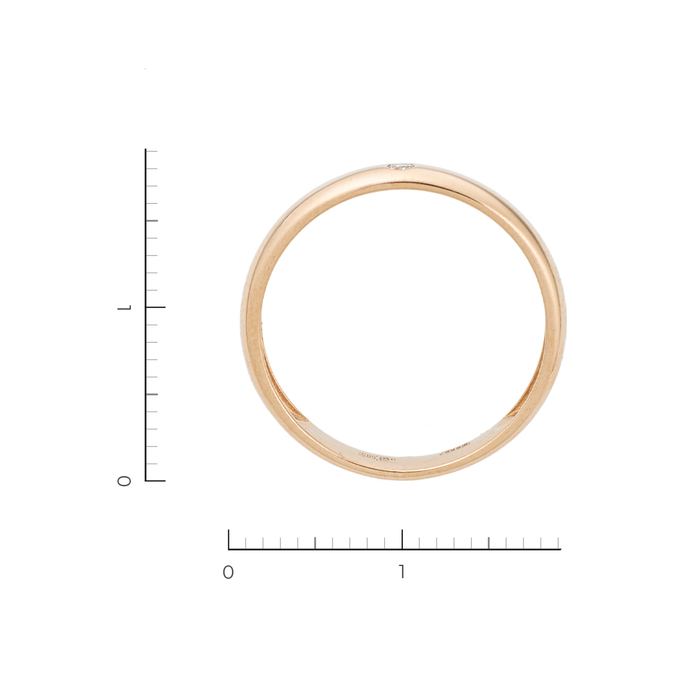 Кольцо из красного золота 585 пробы c 1 бриллиантом, Л 1615 0596 за 12250