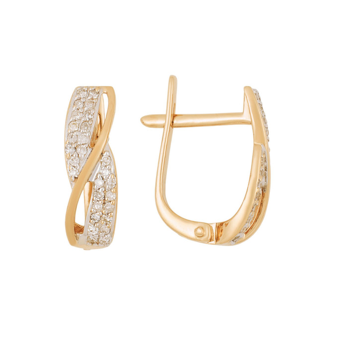 Серьги из золота 585 пробы c бриллиантами, Л 1208 1635 за 26240