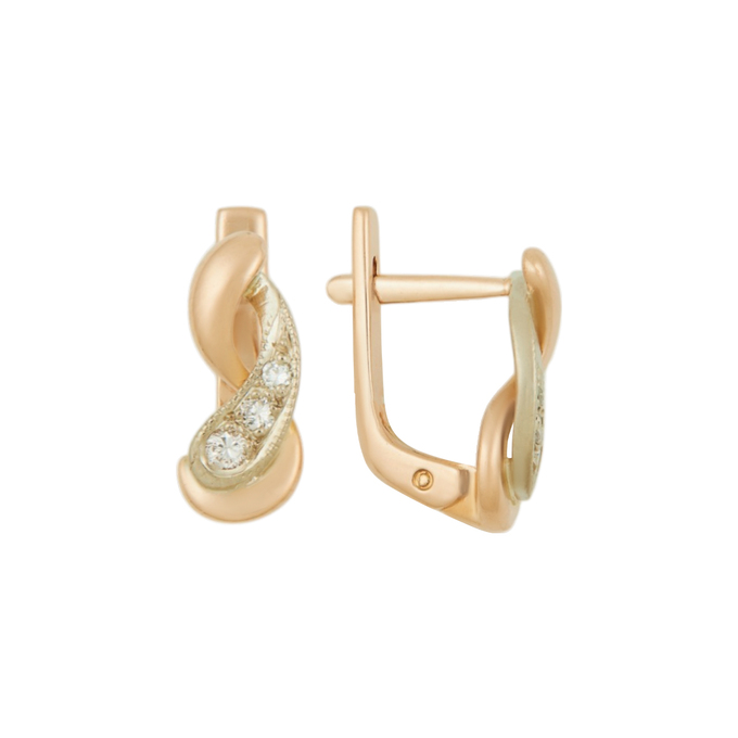 Серьги из золота 585 пробы c бриллиантами, Ц О007 1118 за 31140