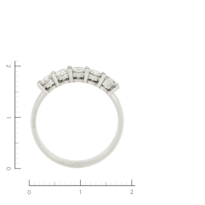 Кольцо из белого золота 585 пробы c 5 бриллиантами, Л 4506 2254 за 132000